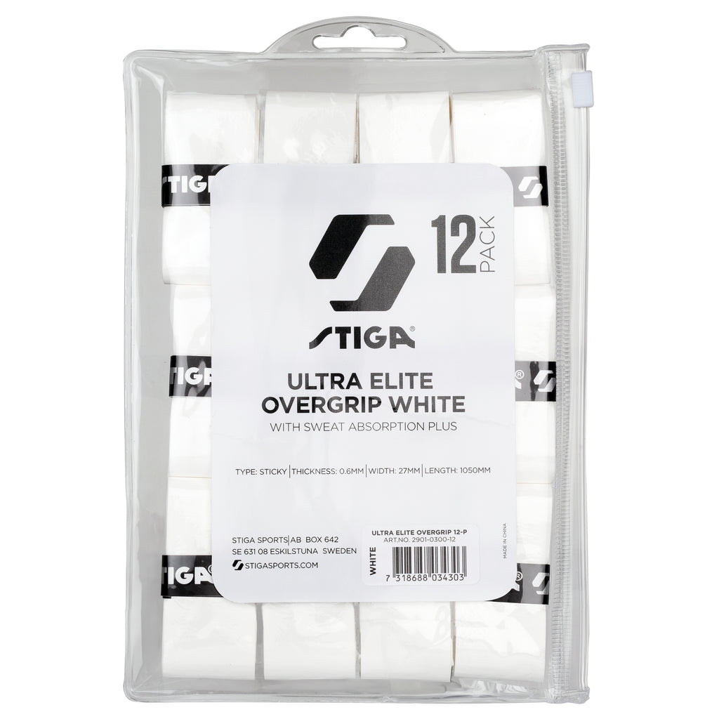Racket Sports Ultra Elite Overgrip White 12-P